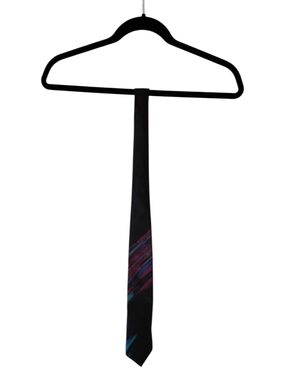 Givenchy Black Tie with Blue and Purple Brush Streaks